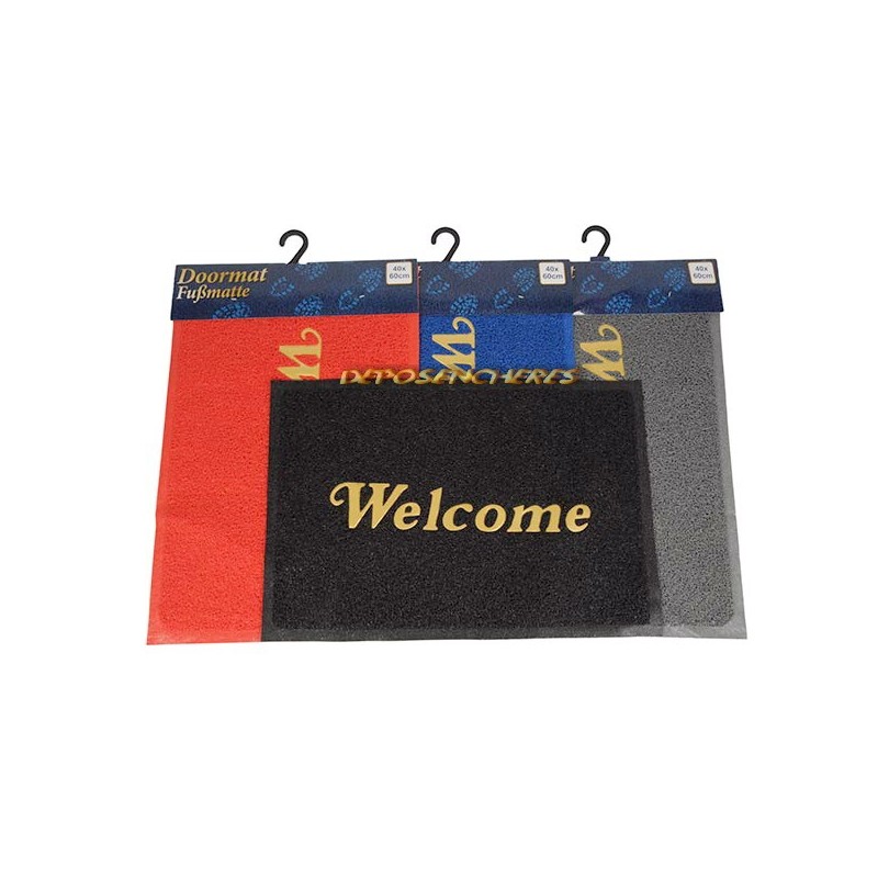 Tapis d'entrée paillasson Welcome 60x40cm