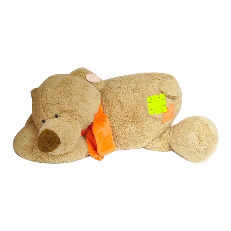 Grand ours en peluche couché 70cm