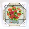Tableau mural à effets relief bouquet de roses 36x36cm