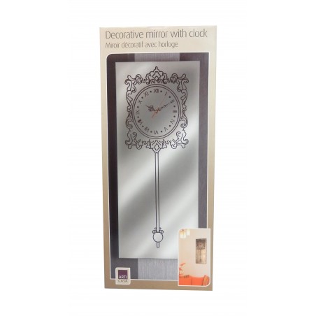 Horloge miroir 60x25cm