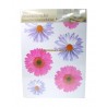 Lot 6 stickers fleurs couleurs rose mauve