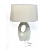 Lampe 42cm pied ceramique gris