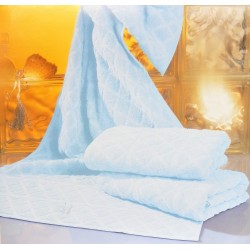 Serviette de douche éponge 100% coton bleu 140x70cm