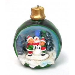 Boule de Noël lumineuse bonhomme de neige