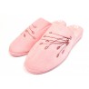 Pantoufles chaussons mules femme rose fleurs en bouton