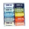 Lot 10 bobines 500m fil à coudre 100% polyester assorties