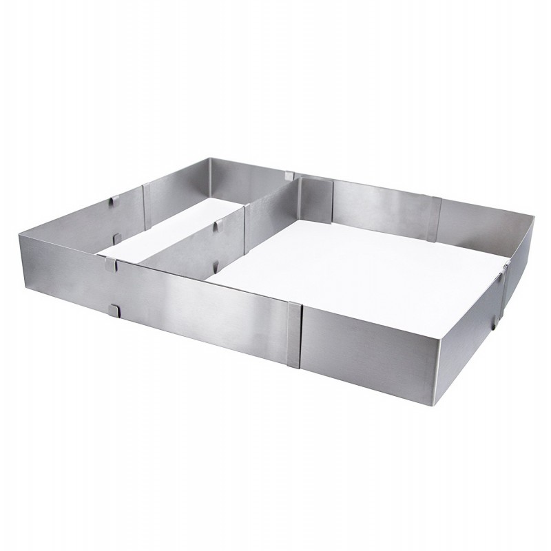 Cadre à patisserie rectangle extensible inox