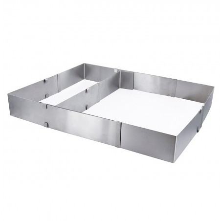 Cadre à patisserie rectangle extensible inox