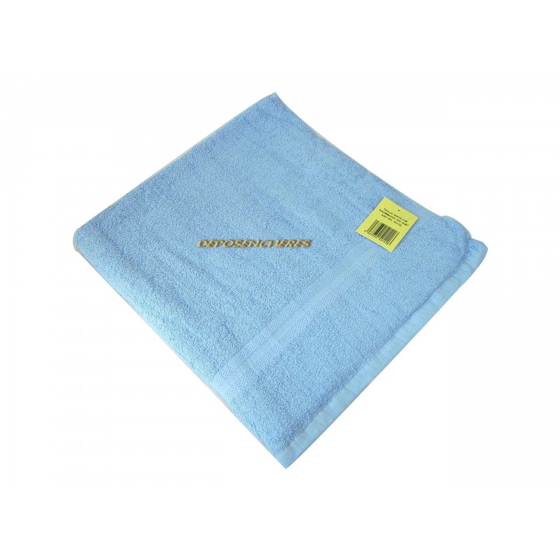 Drap de bain éponge coton bleu azur 350g/m² 80x150cm