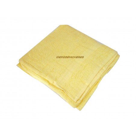 Drap de bain éponge coton jaune 350g/m² 80x150cm