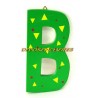 Lettre alphabet "B" en bois peint 15cm