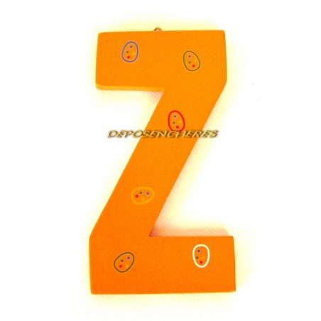 Lettre alphabet "Z" en bois peint 15cm