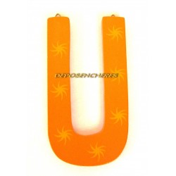 Lettre alphabet "U" en bois peint 15cm