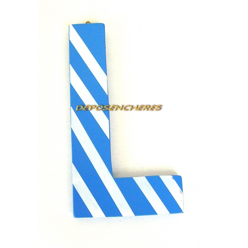 Lettre alphabet "L" en bois peint 15cm