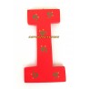 Lettre alphabet "I" en bois peint 15cm