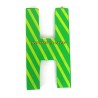 Lettre alphabet "H" en bois peint 15cm