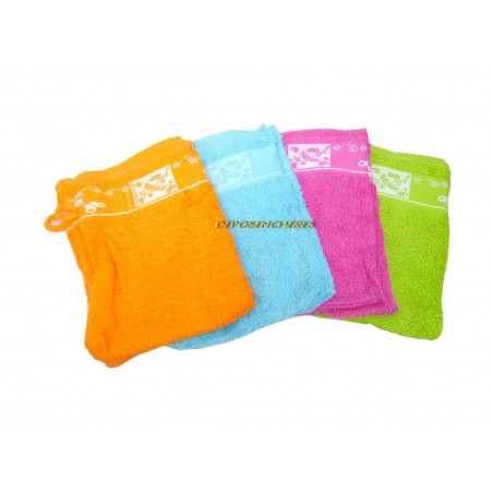 Lot 2 gants de toilette 16x21cm 100% coton