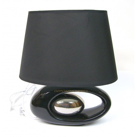 Lampe de table design coloris noir argent